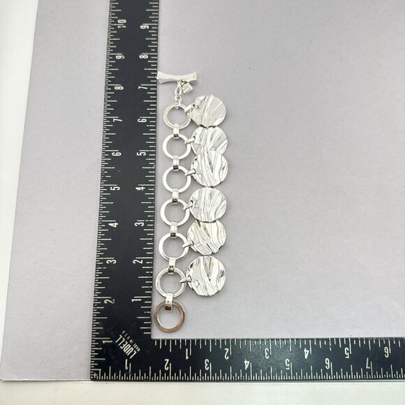 RLM Robert Lee Morris Bracelet Charm Round Modernist Bronze Sculptural QVC 78g - Picture 10 of 14